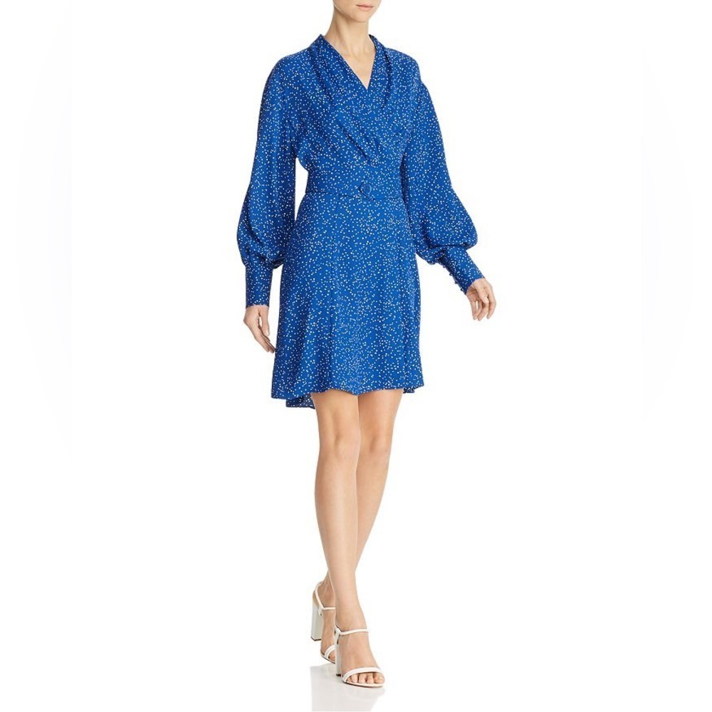 Equipment Blue Long Sleeve Sheath Dress